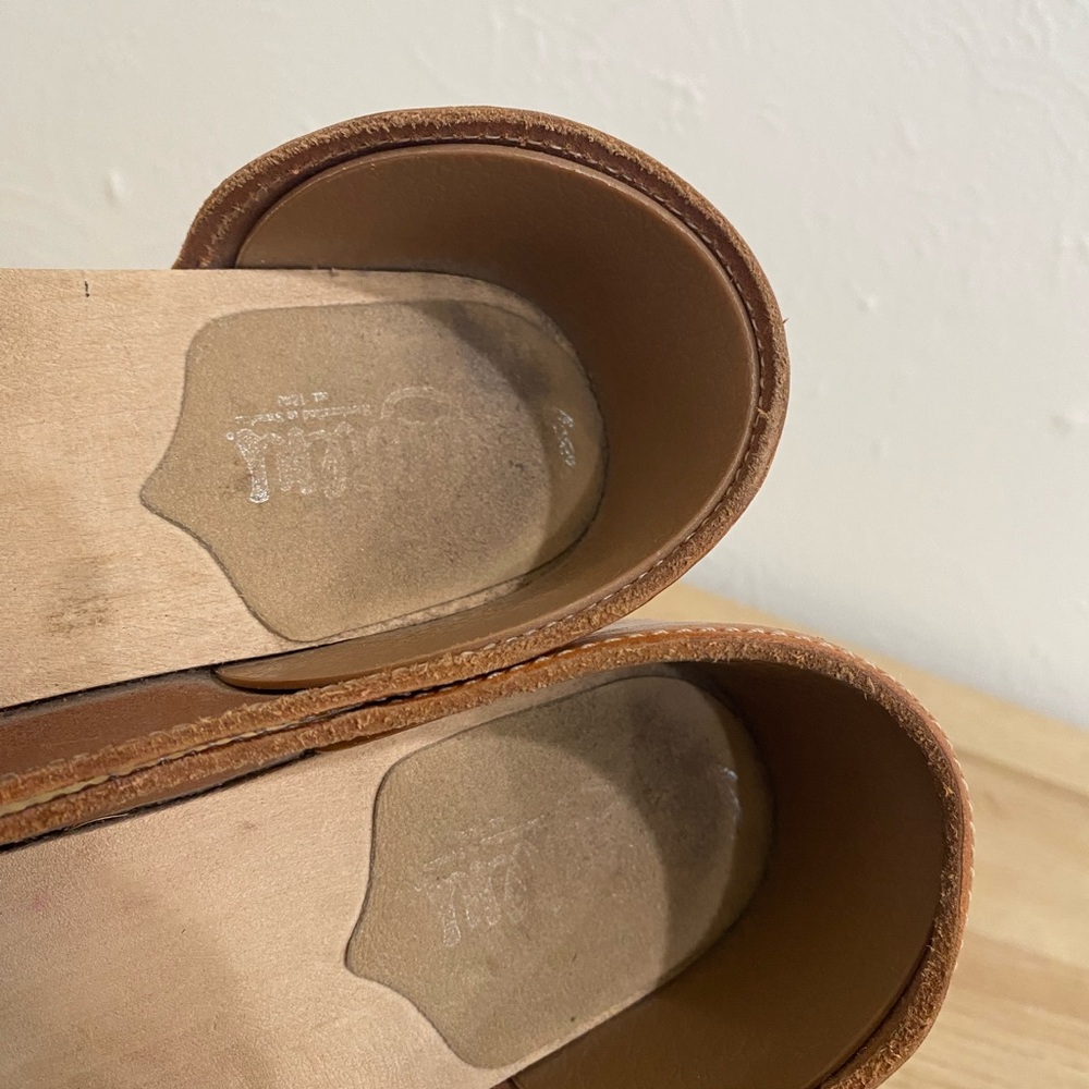 Sandgrens Brett Wooden Leather Clogs Brown EU 39 - Picture 7 of 11